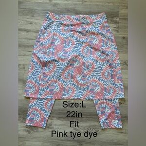 Women's Pink Tie-Dye A-Line Skirt